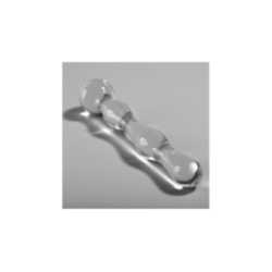 NEBULA SERIES BY IBIZA - MODELLO 13 DILDO IN VETRO BOROSILICATO TRASPARENTE 18 CM -O- 3