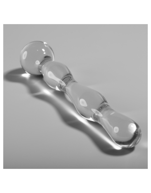 NEBULA SERIES BY IBIZA - MODELLO 13 DILDO IN VETRO BOROSILICATO TRASPARENTE 18 CM -O- 3