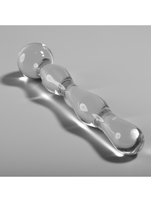 NEBULA SERIES BY IBIZA - MODELLO 13 DILDO IN VETRO BOROSILICATO TRASPARENTE 18 CM -O- 3