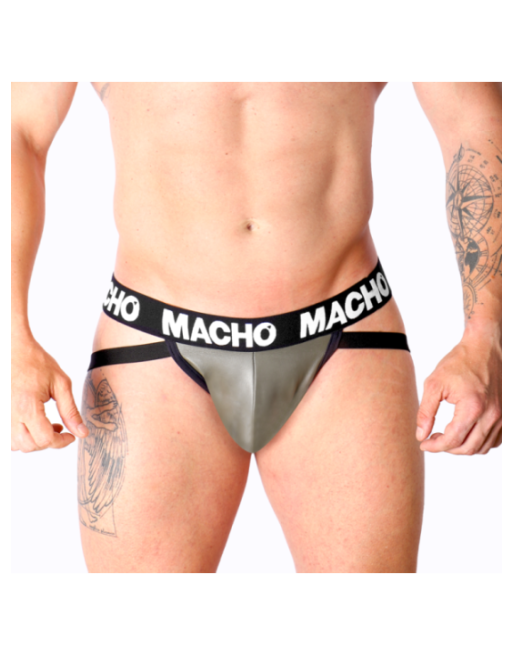 MACHO - MX27GR JOCK IN PELLE GRIGIO BEIGE XL