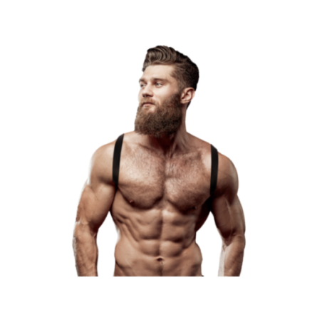 FETISH SUBMISSIVE ATTITUDE - IMBRACATURA POSTERIORE IN ECOPELLE DA UOMO