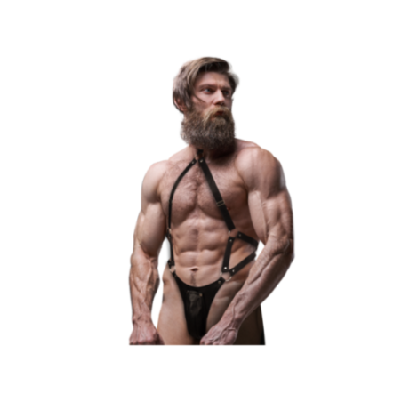FETISH SUBMISSIVE ATTITUDINE - IMBRACATURA JOCK STRAP IN ECOPELLE DA UOMO