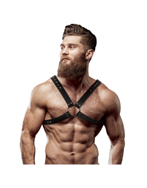 FETISH SUBMISSIVE ATTITUDE - IMBRACATURA IN ECOPELLE CON PETTO INCROCIATO DA UOMO