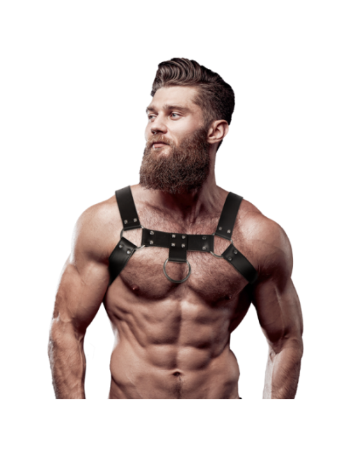 FETISH SUBMISSIVE ATTITUDE - IMBRACATURA PER IL PETTO IN ECOPELLE DA UOMO