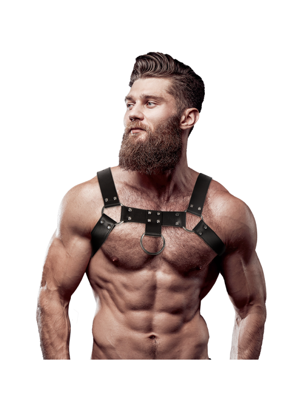 FETISH SUBMISSIVE ATTITUDE - IMBRACATURA PER IL PETTO IN ECOPELLE DA UOMO
