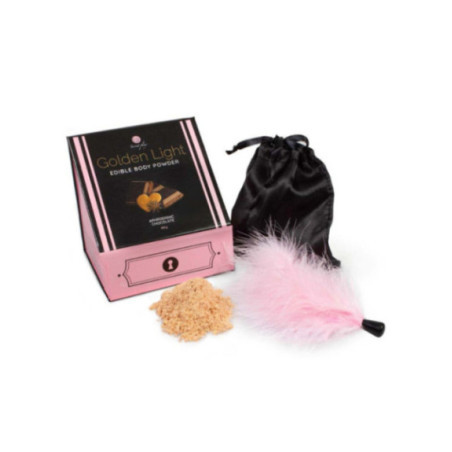 SECRETPLAY - KIT GOLDEN LIGHT AFRODISIACO POLVERE EDIBILE DI CIOCCOLATO E PIUMA