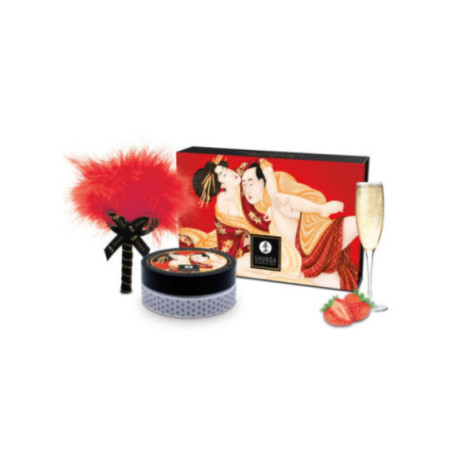 SHUNGA - KIT POLVERE DA MASSAGGIO COMMESTIBILE ALLA FRAGOLA