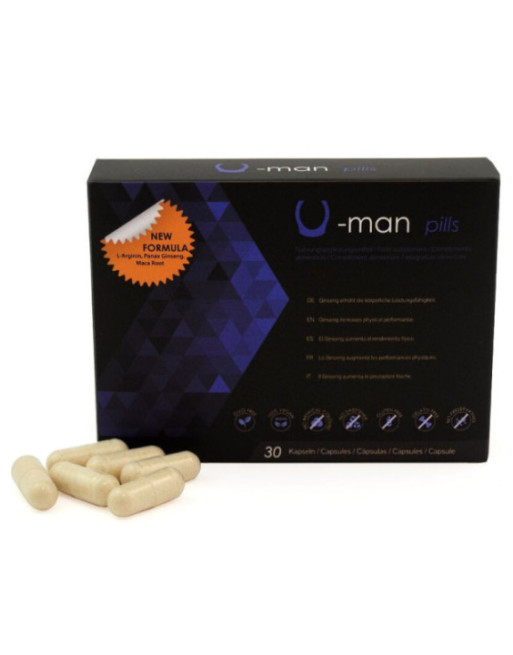 500 COSMETICS - U-MAN AUMENTA LE DIMENSIONI DEL PENE E LA POTENZA SESSUALE - 30 CAPSULE