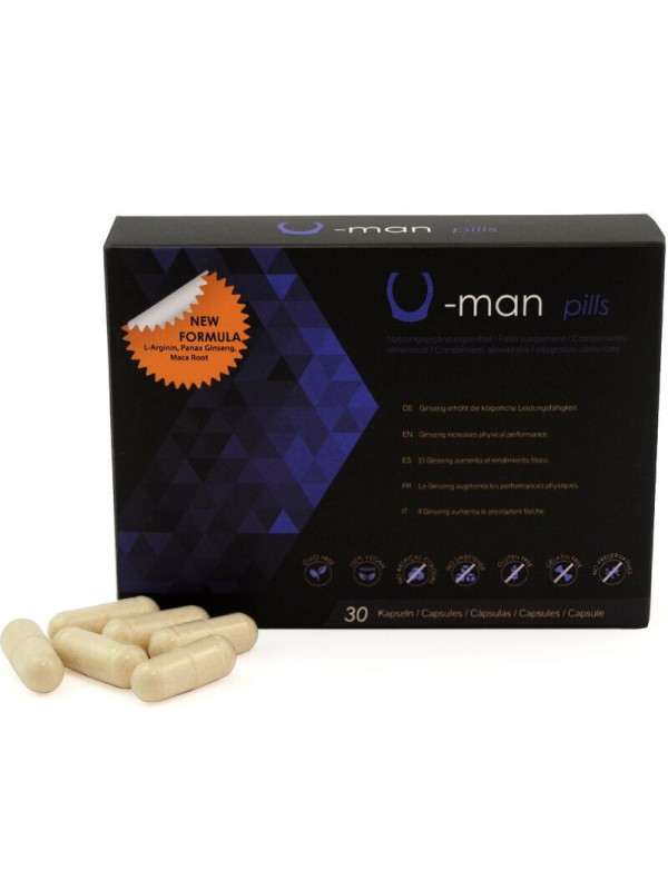 500 COSMETICS - U-MAN AUMENTA LE DIMENSIONI DEL PENE E LA POTENZA SESSUALE - 30 CAPSULE