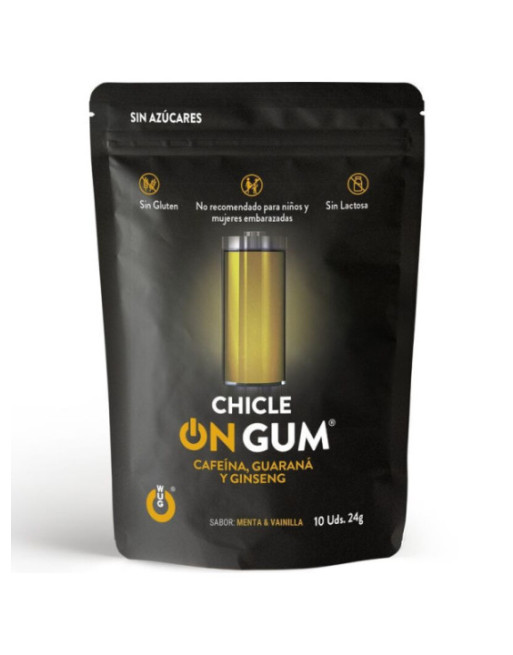 WUG GUM - ON CAFFEINE, GINSENG AND GUARANA GUM 10 UNITS