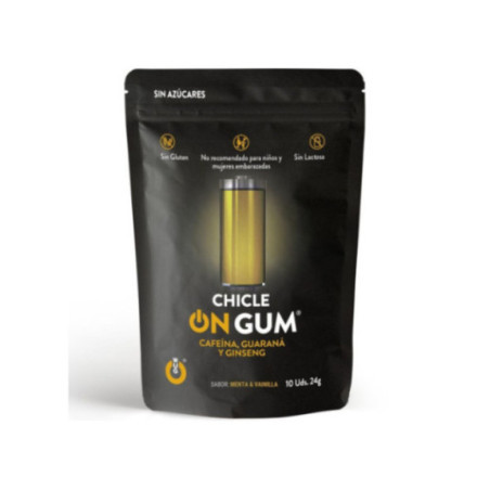 WUG GUM - ON CAFFEINE, GINSENG AND GUARANA GUM 10 UNITS