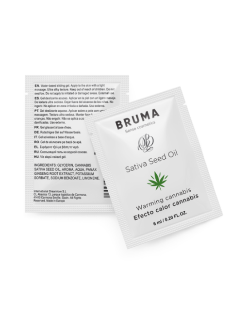 BRUMA - GEL SCORREVOLE ALL''OLIO DI SEMI DI SATIVA GUSTO CANNABIS RISCALDANTE 6 ML