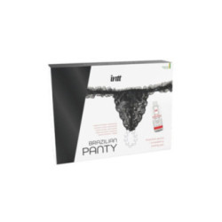 INTT RELEASES - SLIP NERO BRASILIANO CON PERLE E GEL LUBRIFICANTE 50 ML