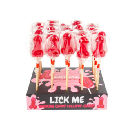 SECRETPLAY - LECCA-LECCA A FORMA DI PENE DI CARAMELLE ALLA CILIEGIA CON EFFETTO CALORE PICCANTE (40 UNITÀ)