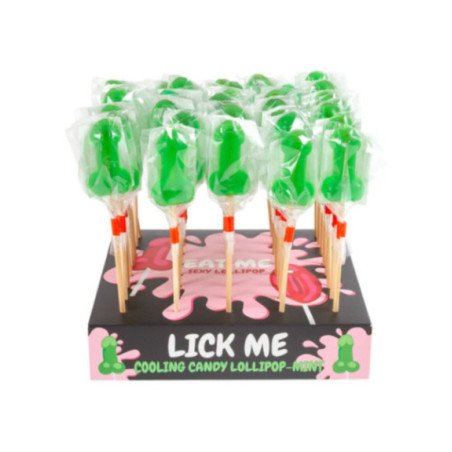 SECRETPLAY - ESPOSITORE DI LECCA-LECCA A FORMA DI PENE ALLA MENTA CON EFFETTO FREDDO (40 UNITÀ)