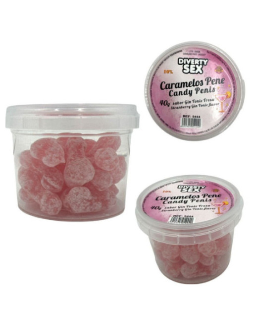 DIABLO PICANTE - 20 CARAMELLE A FORMA DI PENE AL GUSTO DI GIN & TONIC