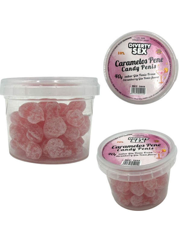 DIABLO PICANTE - 20 CARAMELLE A FORMA DI PENE AL GUSTO DI GIN & TONIC