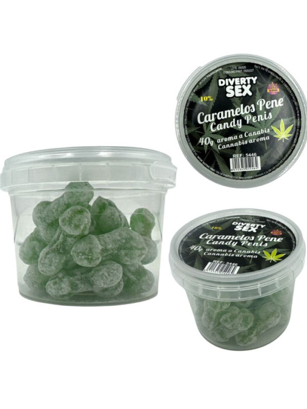 DIABLO GOLOSO - 20 CARAMELLE PER PENE AROMA CANNABIS