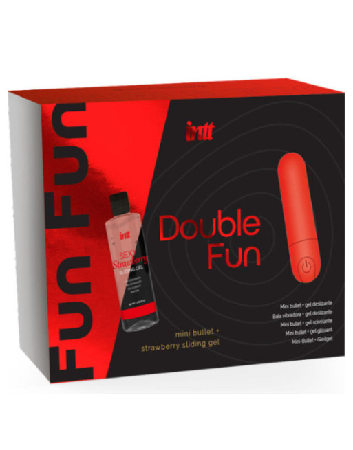 INTT RELEASES - KIT DOPPIO DIVERTIMENTO CON BULLET VIBRANTE E GEL DA MASSAGGIO ALLA FRAGOLA