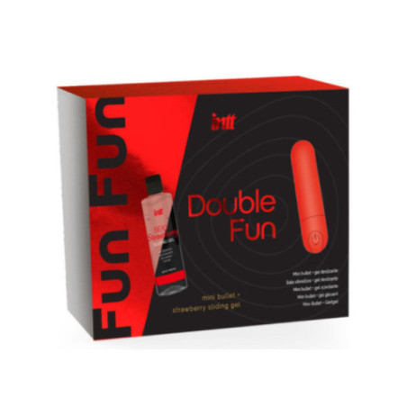 INTT RELEASES - KIT DOPPIO DIVERTIMENTO CON BULLET VIBRANTE E GEL DA MASSAGGIO ALLA FRAGOLA