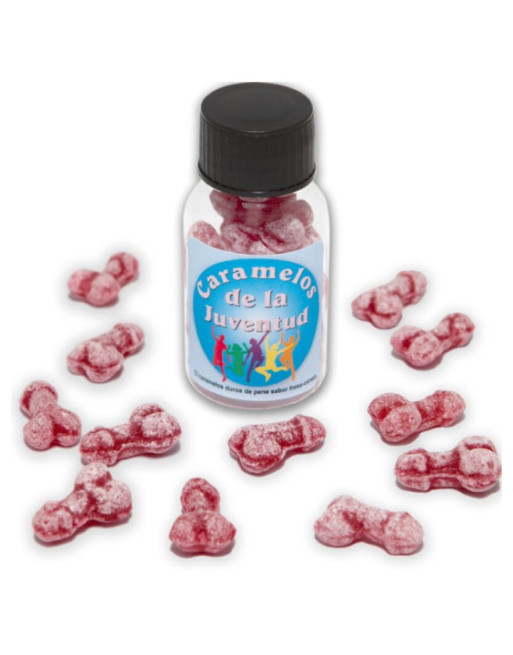 DIABLO PICANTE - 12 CARAMELLE PER GIOVANI FORMA DI PENE FRAGOLA/CILIEGIA