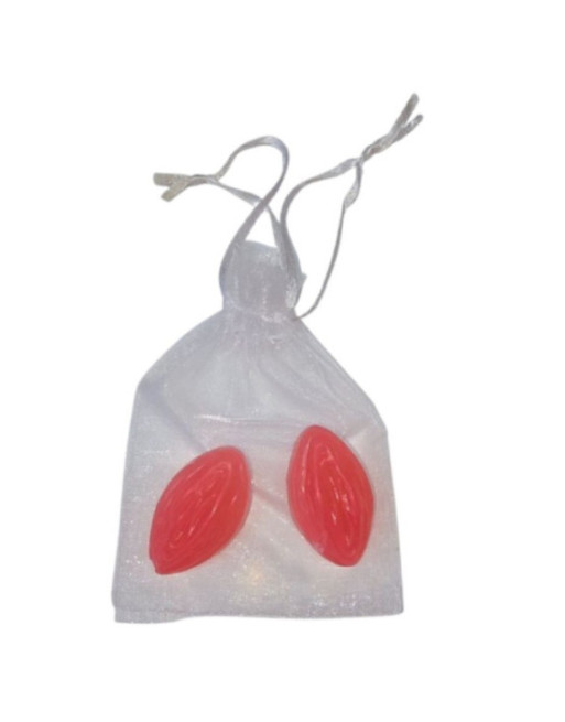 DIABLO PICANTE - 2 SAPONI PROFUMATI A FORMA DI VAGINA GIALLA