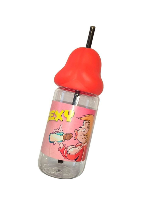 DIABLO PICANTE - BIBERON A FORMA DI PENE 360 ML ROSSO