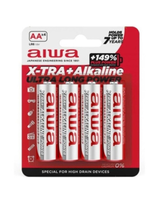 AIWA - X-TRA ALKALINE AA BATTERIA ALCALINICA LR6 BLISTER*4