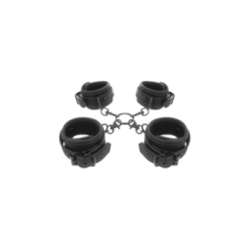 FETISH SUBMISSIVE - SET DI MANETTE PER MANI E CAVIGLIE CON FODERA IN NOPRENE