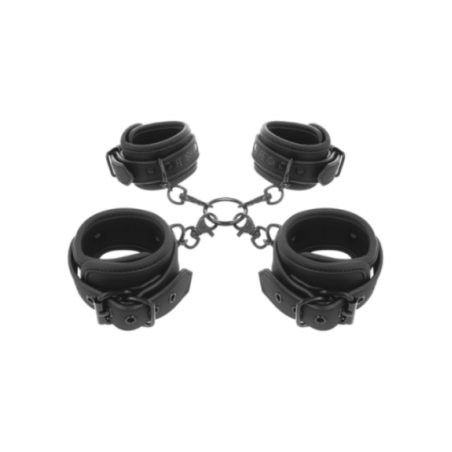 FETISH SUBMISSIVE - SET DI MANETTE PER MANI E CAVIGLIE CON FODERA IN NOPRENE
