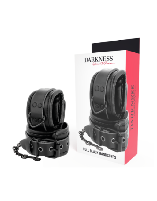 DARKNESS - MANETTE REGOLABILI IN PELLE NERA
