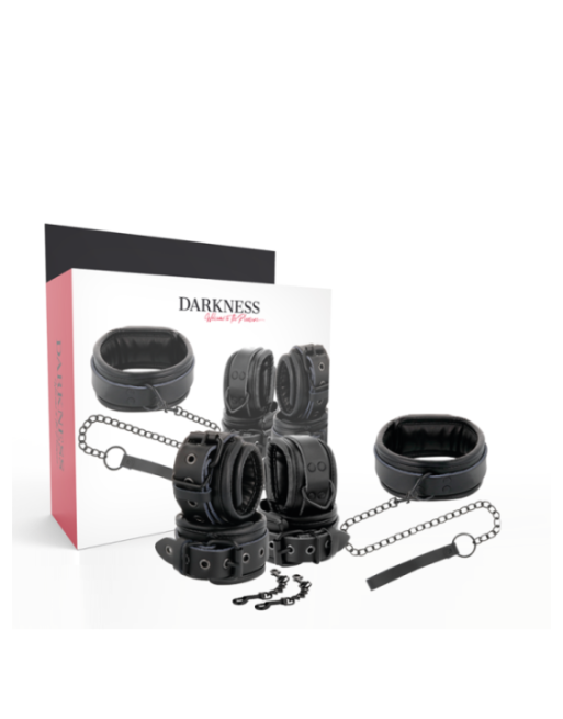 DARKNESS - MANETTE E COLLETTO IN PELLE NERA