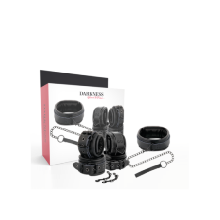 DARKNESS - MANETTE E COLLETTO IN PELLE NERA