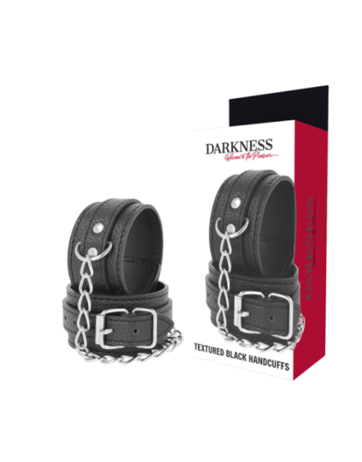 DARKNESS - MANETTE IN PELLE STRUTTURATA NERA