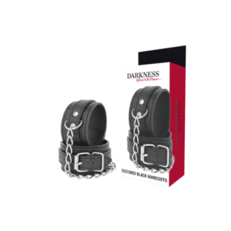 DARKNESS - MANETTE IN PELLE STRUTTURATA NERA