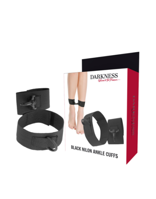 DARKNESS - POLSINI ALLA CAVIGLIA IN NYLON NERO