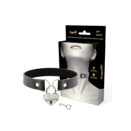 COQUETTE CHIC DESIRE - COLLANA IN PELLE VEGANA CON ACCESSORIO CUORE CON CHIAVE