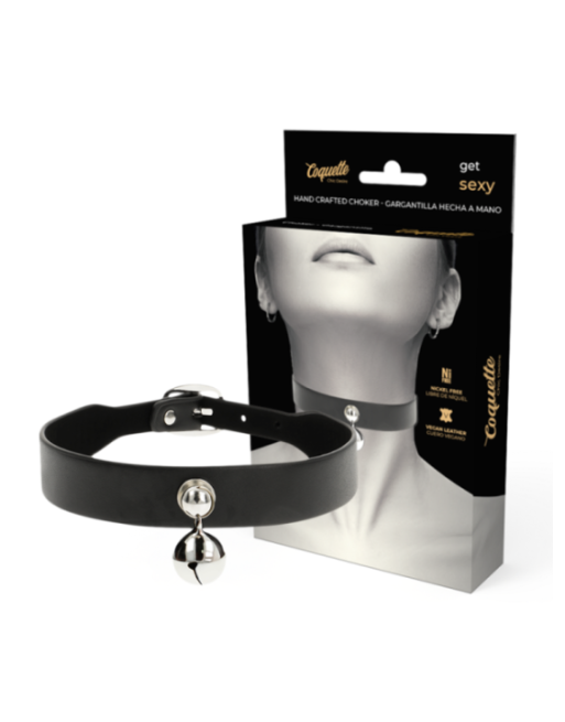 COQUETTE CHIC DESIRE - COLLANA IN PELLE VEGANA ACCESSORIO DONNA CON SONAGLIO