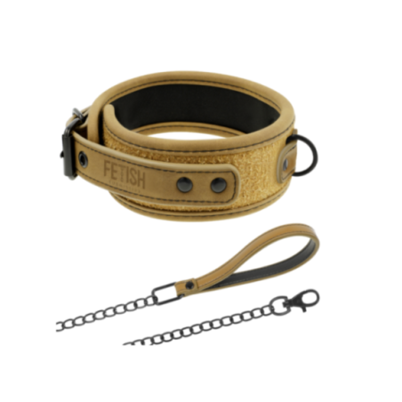 FETISH SUBMISSIVE ORIGIN - COLLANA A CATENA RIVESTITA IN NEOPRENE