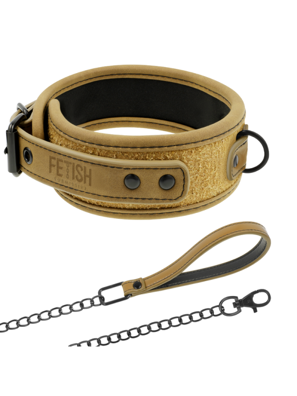 FETISH SUBMISSIVE ORIGIN - COLLANA A CATENA RIVESTITA IN NEOPRENE