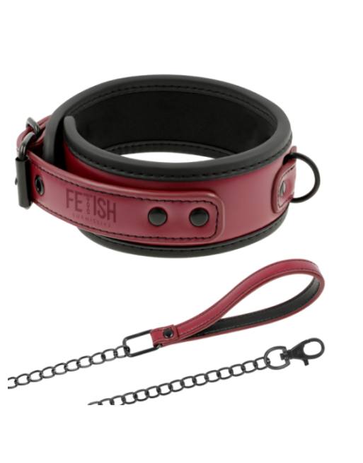 FETISH SUBMISSIVE DARK ROOM - COLLANA A CATENA CON FODERA IN NEOPRENE