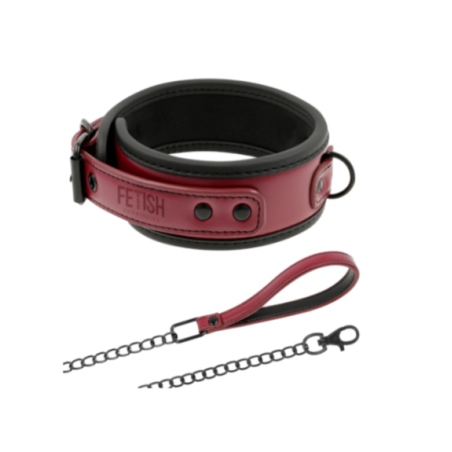 FETISH SUBMISSIVE DARK ROOM - COLLANA A CATENA CON FODERA IN NEOPRENE