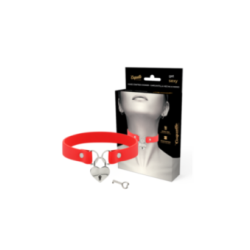 COQUETTE CHIC DESIRE - COLLANA IN PELLE VEGANA ROSSA CON ACCESSORIO CUORE CON CHIAVE