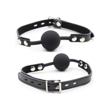 OHMAMA FETISH - BALL GAG IN SILICONE CON CINTURA IN PELLE (LUCCHETTO INCLUSO)