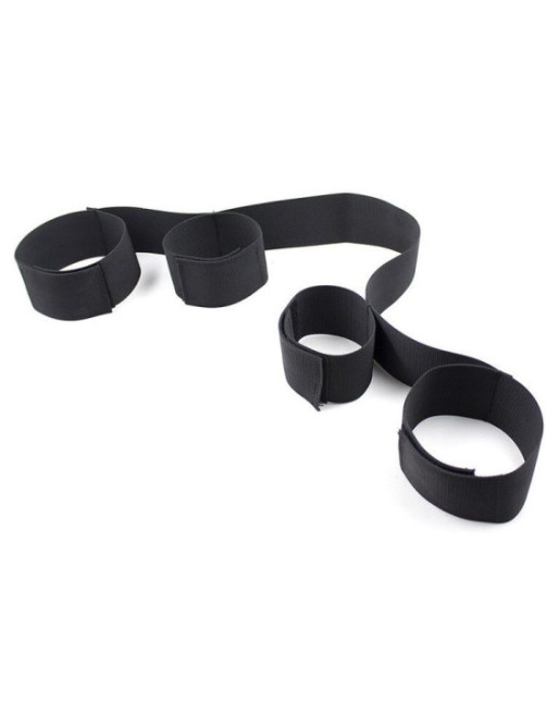 OHMAMA FETISH - SPREADER SOFT BAR COMPLETO DI TENUTA DA POLSO IN NYLON
