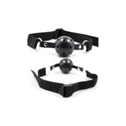 GAG A SFERA TRASPIRANTE IN TESSUTO NERO OHMAMA FETISH