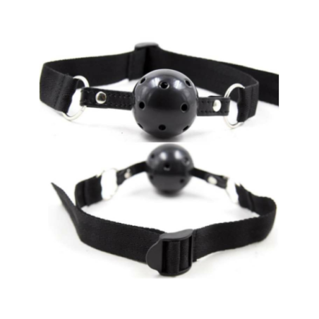 GAG A SFERA TRASPIRANTE IN TESSUTO NERO OHMAMA FETISH
