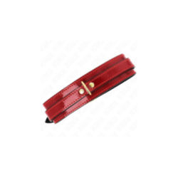 KINK - COLLANA REGOLABILE ROSSO VINO CON DETTAGLI ORO 29-42,5 CM X 4 CM