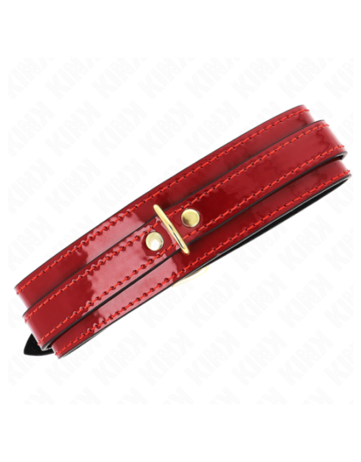 KINK - COLLANA REGOLABILE ROSSO VINO CON DETTAGLI ORO 29-42,5 CM X 4 CM