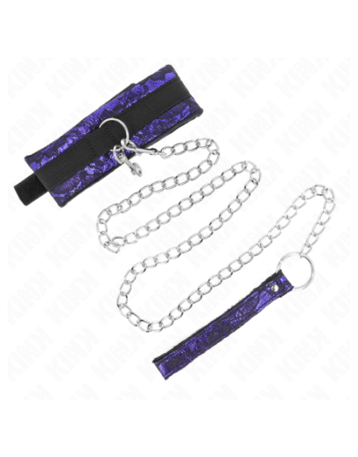 KINK - COLLANA CORTA IN PIZZO DI VELLUTO CON CINTURA 105 CM CON PROFILO IN NYLON 44 X 5,5 CM